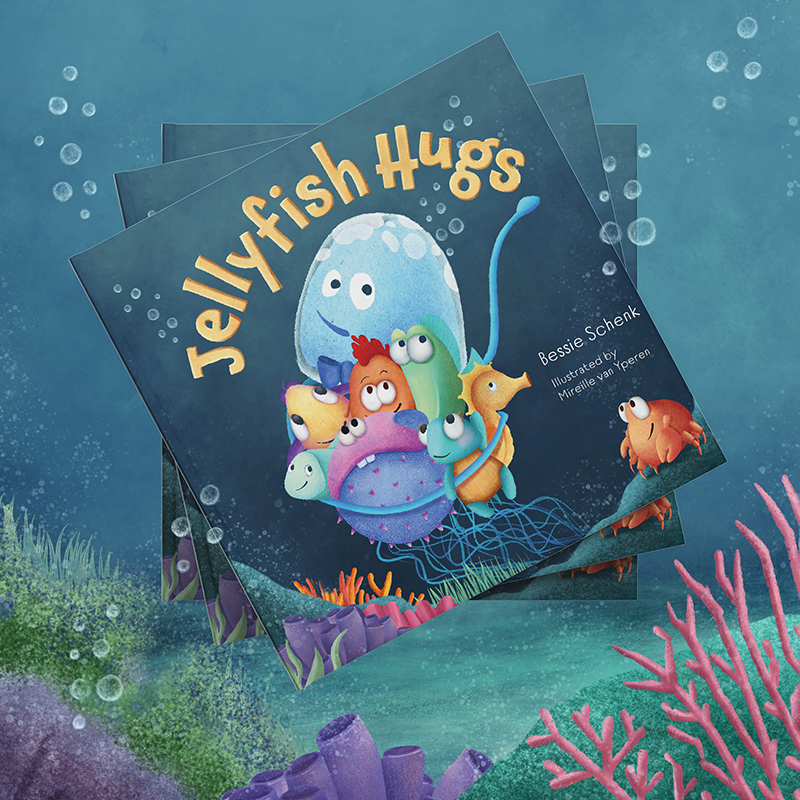 Prentenboek Jellyfish Hugs in drie talen