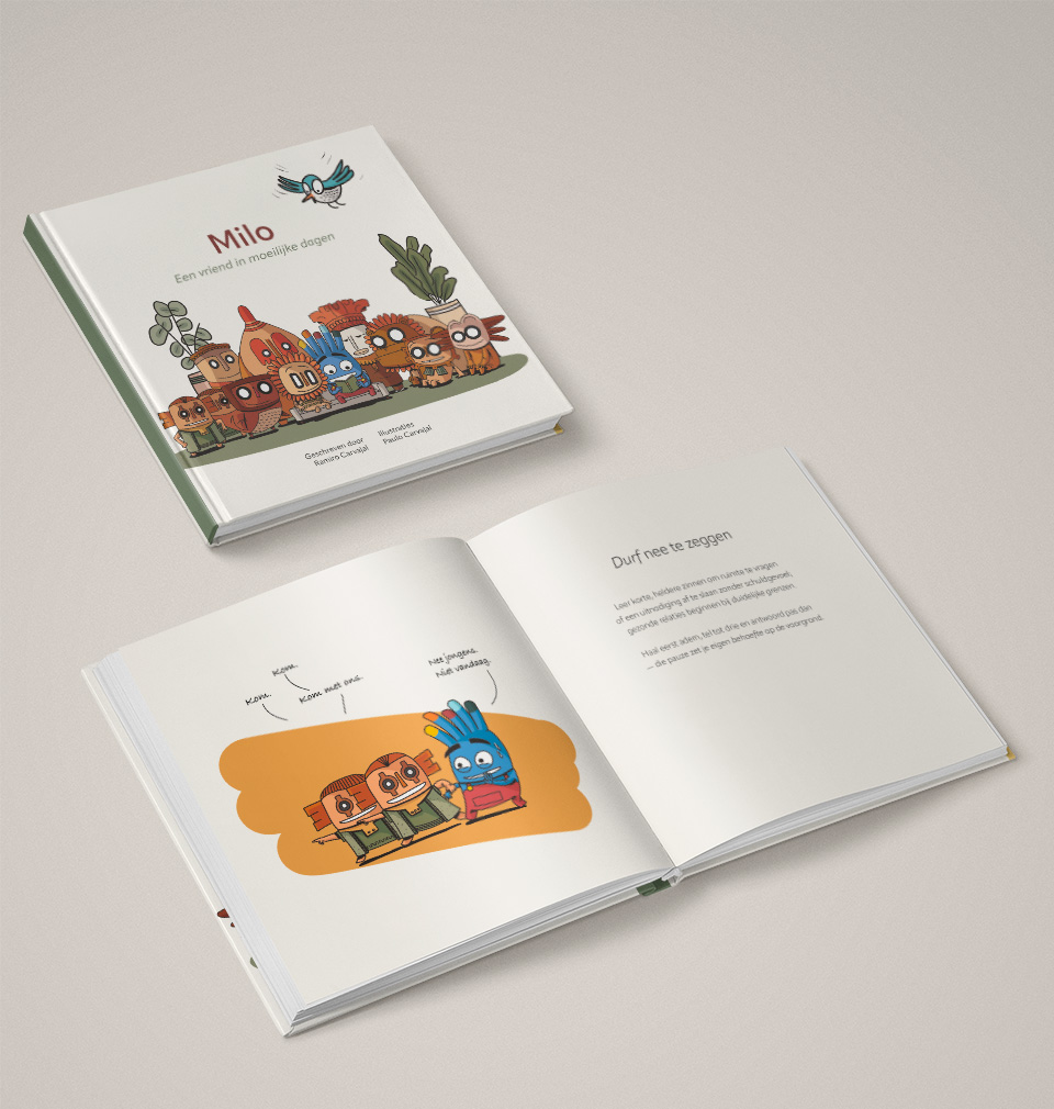 Boek ontwerp Milo; Een vriend in moeilijke dagen
